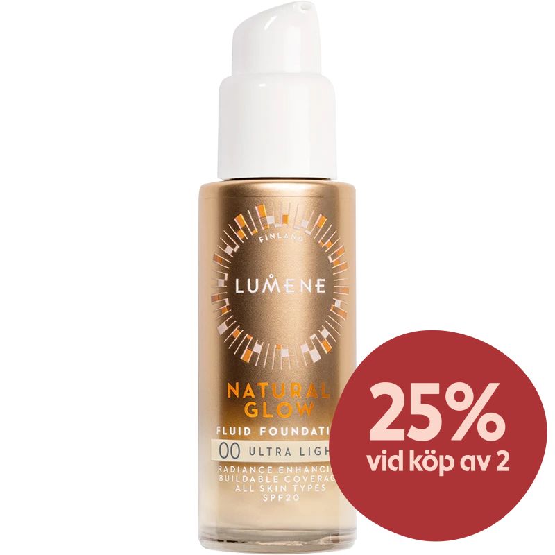 Lumene Natural Glow Fluid Foundation SPF 20, 30 ml 00 Ultra Light - Flytande foundation