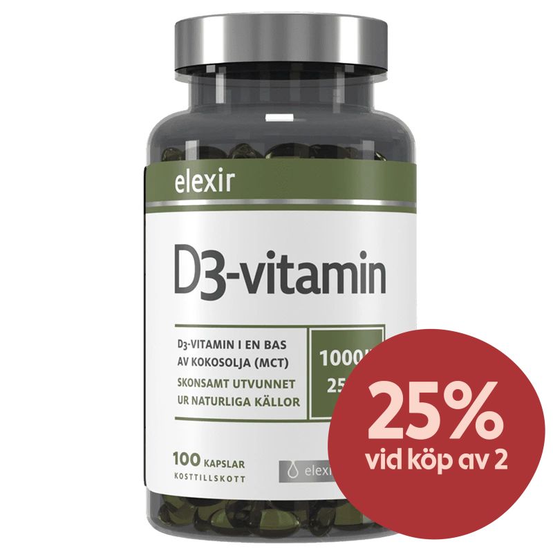 Elexir Pharma D3 Vitamin 1000 IE 100 kapslar - D-vitamin