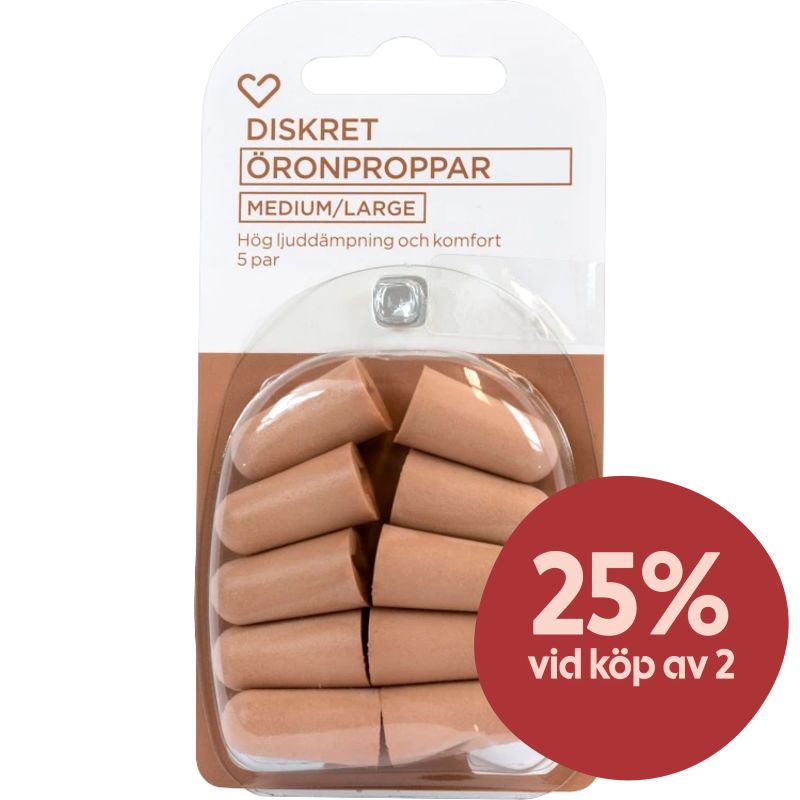 Hjärtats öronproppar medium/large 5 par - Öronproppar att sova med