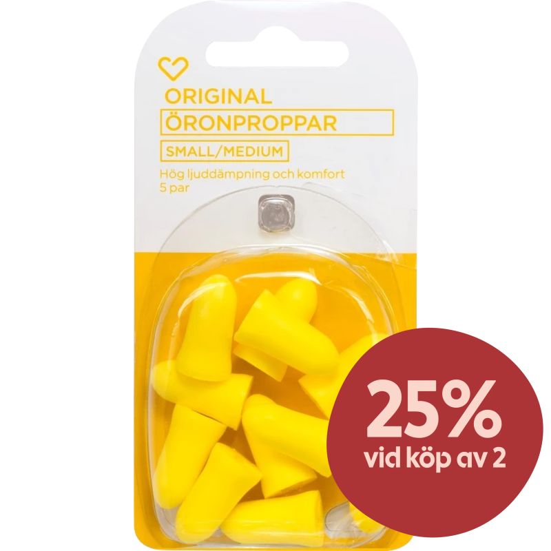 Hjärtats öronproppar small/medium 5 par - Öronproppar att sova med