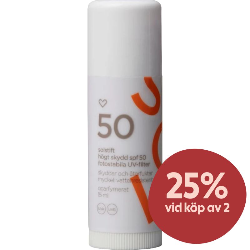 Hjärtats Solstift Oparfymerat SPF 50, 15 ml - Solskydd ansikte