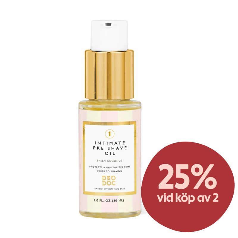 DeoDoc Intimate Pre Shave Oil Fresh Coconut 30 ml - Rakgel & aftershave för intimrakning
