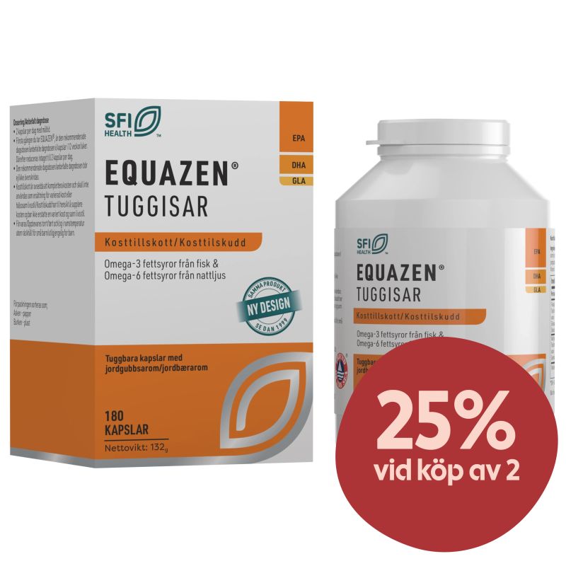 Equazen Tuggisar Jordgubbssmak Tuggkapslar 180 st - Omega-3