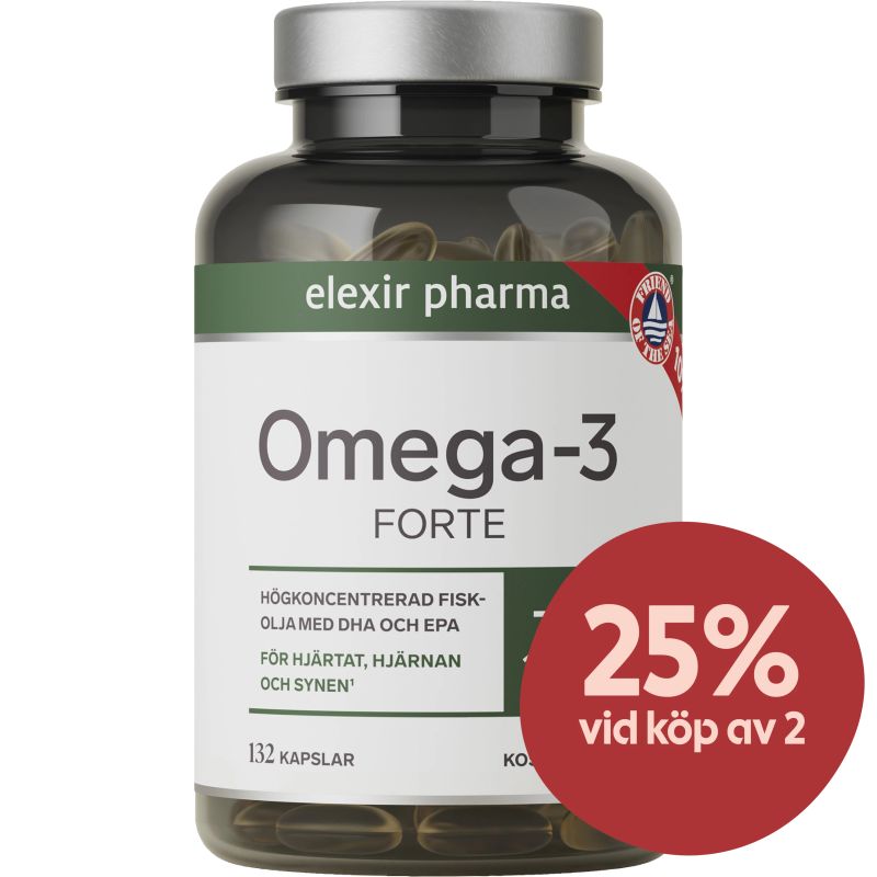 Elexir Pharma Omega-3 Forte 1000 mg 132 kapslar - Omega-3