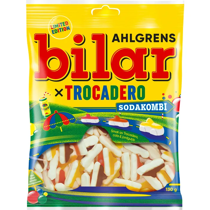 Godispåse Bilar Sodakombi x Trocadero 130g Cloetta