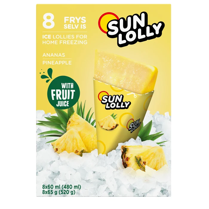 Glass Sun Lolly Pineapple 480ml Sun Lolly