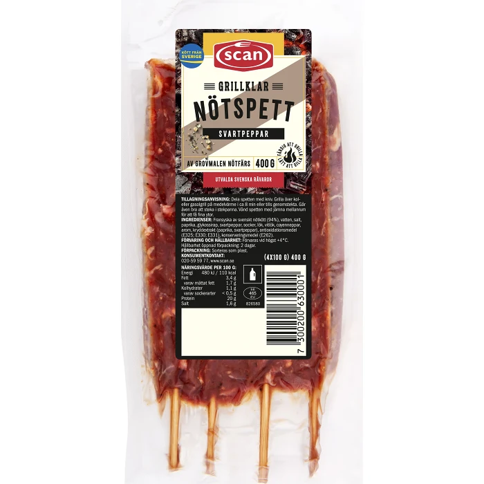 Nötspett Färsk Svartpeppar 400g Scan
