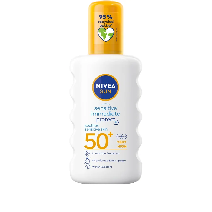 Soskydd Sensitive Immediate Protect Soothing Spray SPF50+ 200ml Nivea Sun