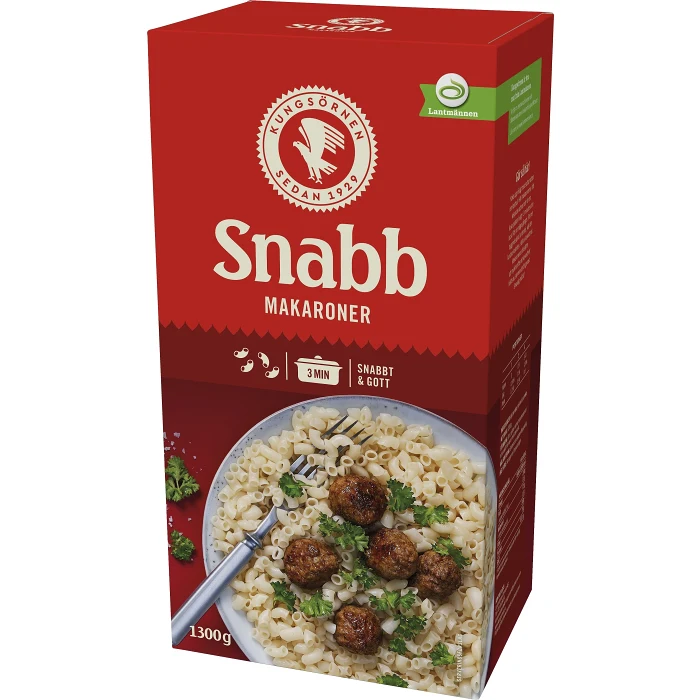 Snabbmakaroner 1300g Kungsörnen