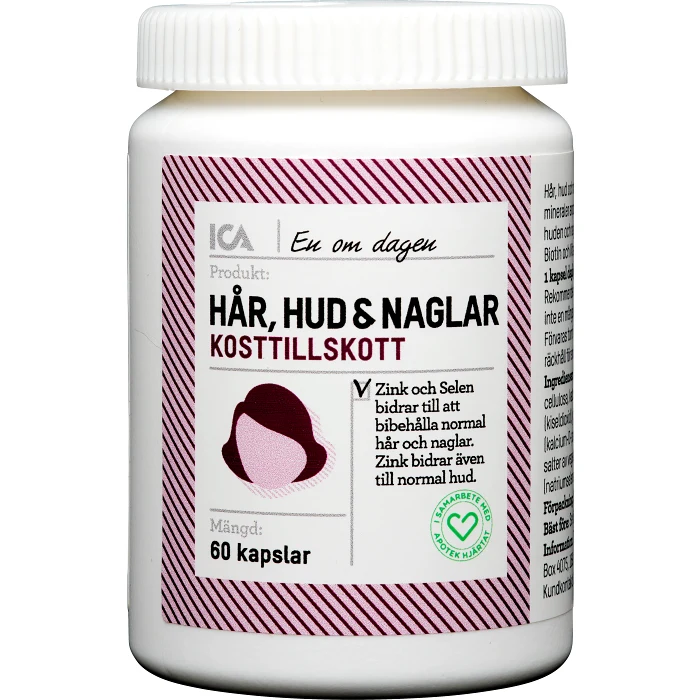 Multivitamin Hår Hud & Naglar Kosttillskott 60st ICA Hjärtat