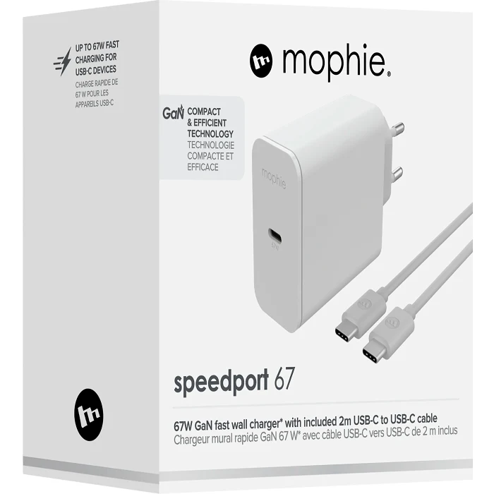 Väggladdare USB-C GaN 67W Mophie