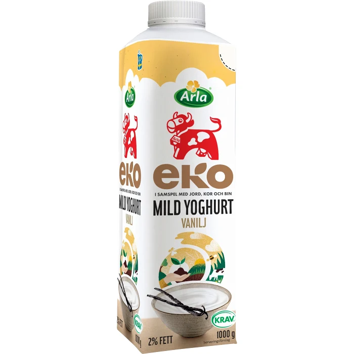 Mild Yoghurt Vanilj 2% Ekologisk 1000g Arla Ko®