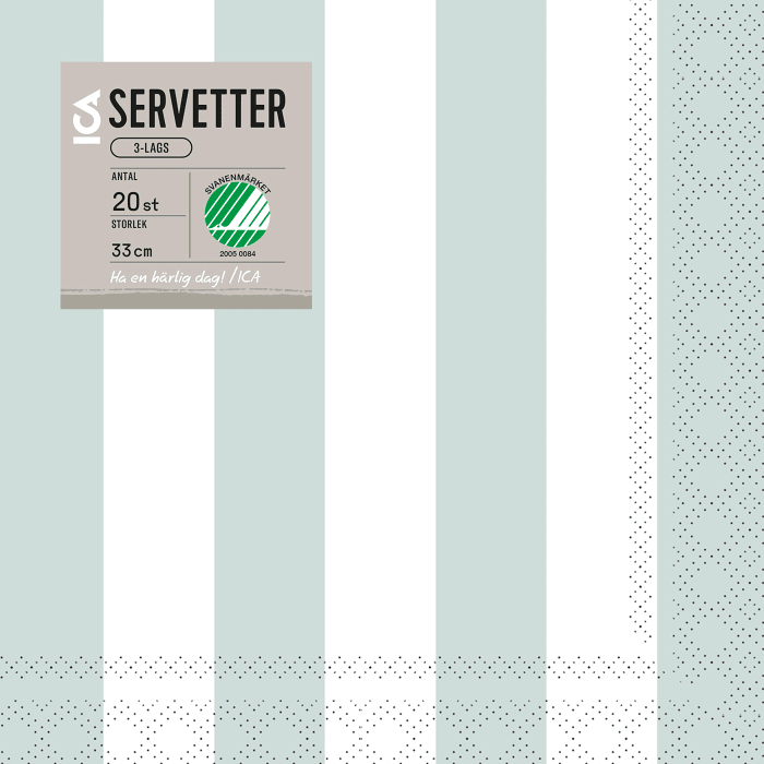 Servett 33cm Rand mint 20-p ICA