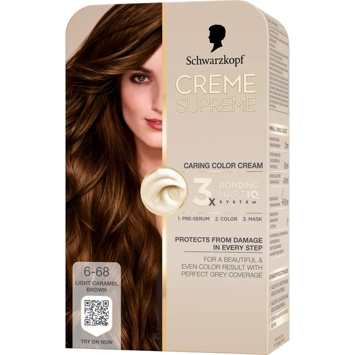 Hårfärg 6-68 Light Caramel Brown 1-p Creme Supreme