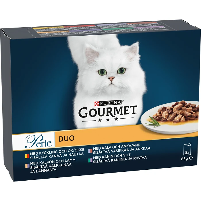 Kattmat Gourmet Perle Kyckling & oxkött 8-p 680g Purina