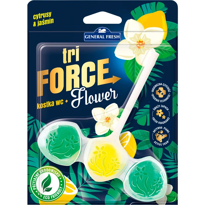 Toalettrengöring WC Block Tri-Force Flower C&J 45g General Fresh