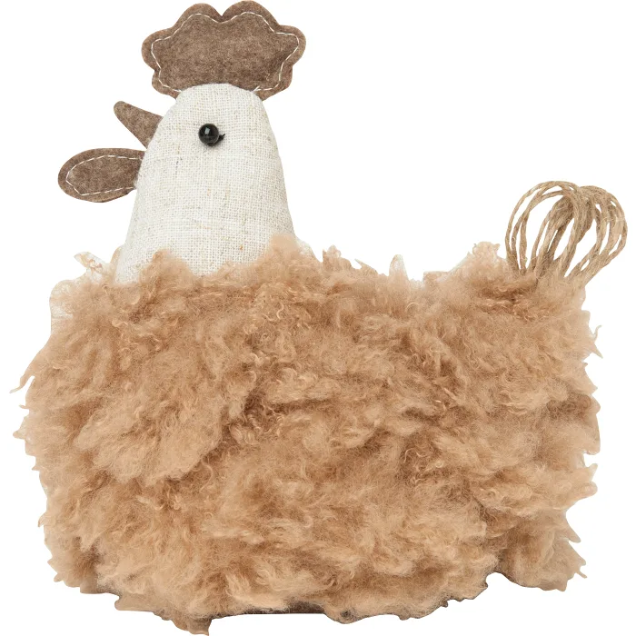 Höna textil brun 18cm Festive