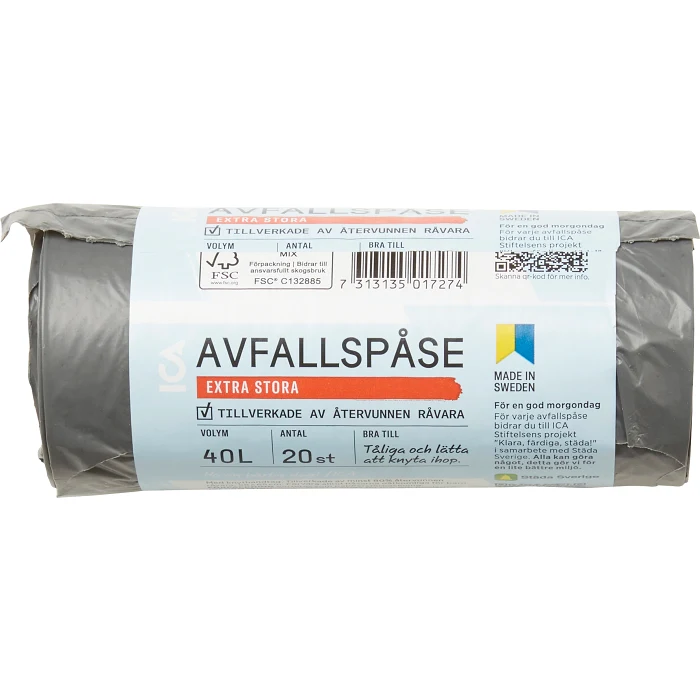 Avfallspåse Extra Stor 40L 20p ICA