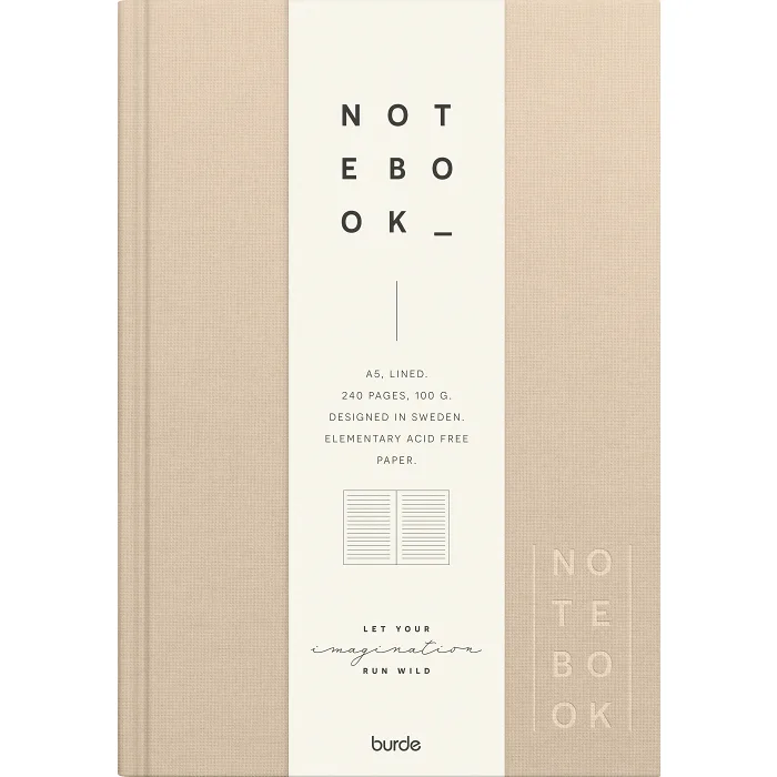 Anteckningsbok textil A5 beige