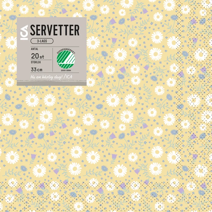 Servett 33cm Daisy 20-p ICA