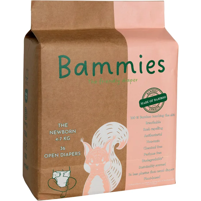 Blöjor Bambu The Newborn  4 - 7 kg 36-p Bammies