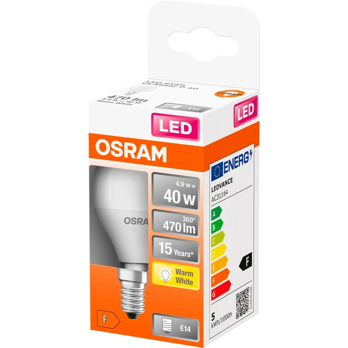 LED Klot E14 470lm(40W) Matt Osram