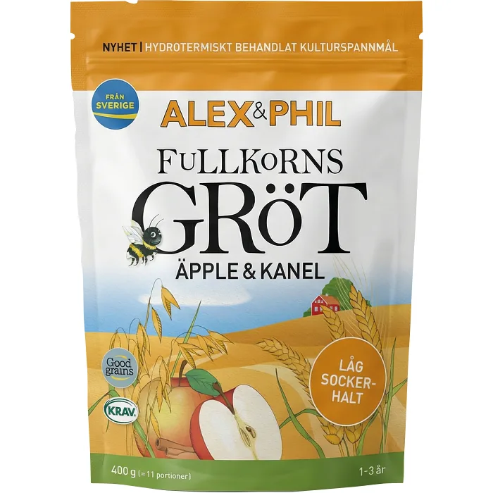 Fullkornsgröt Äpple & kanel 1-3 år 400g Alex&Phil