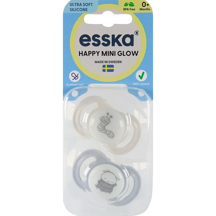 Napp Happy Mini Glow Silikon 2-p 0m+ Esska