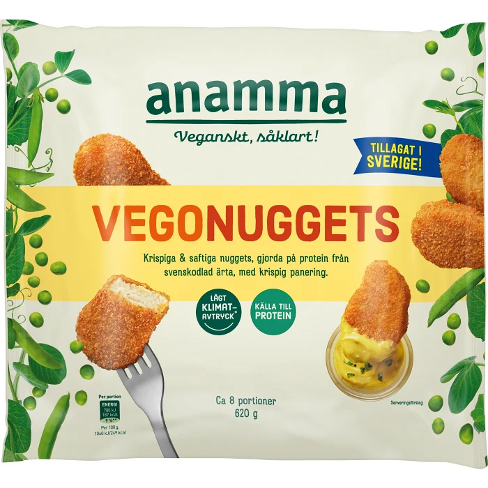 Vegonuggets av ärta 620g Anamma