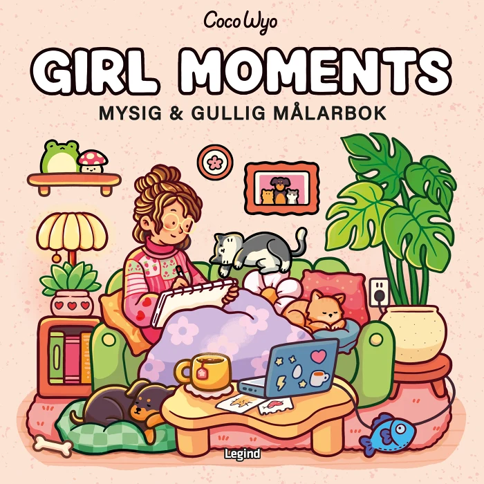 Girl Moments : Mysig och gullig Cozy Coloring målarbok från Coco Wyo