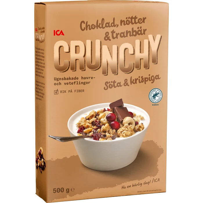 Flingor Crunchy Choklad Mindre socker 500g ICA