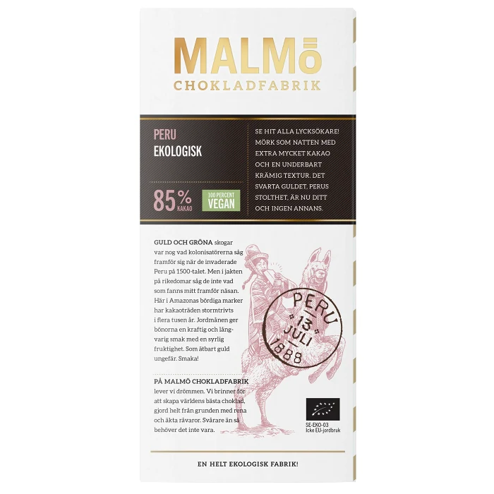 Choklad Peru 85% 80g Malmö Chokladfabrik