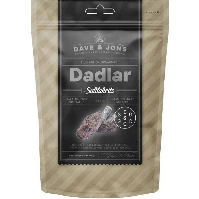 Dadlar Saltlakrits 125g Dave & Jon's