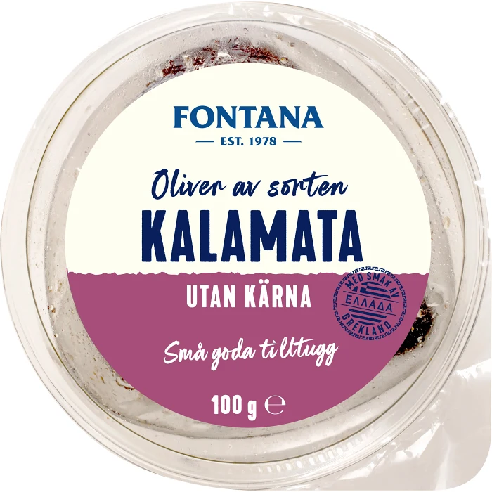Oliver Grekiska Kalamata utan kärna 100g Fontana
