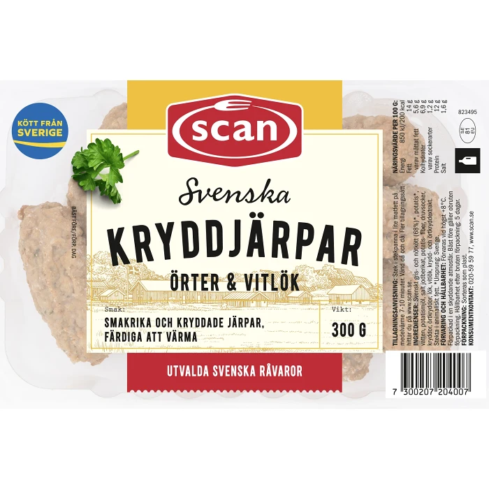 Kryddjärpar Örter Vitlök Stekta 300g Scan