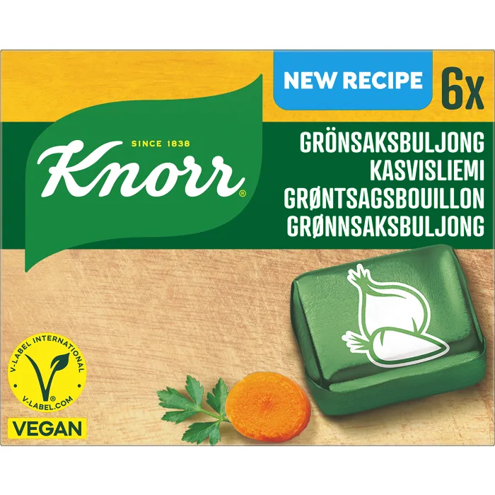 Buljongtärning Grönsaksbuljongtärningar 6-p 3l Knorr