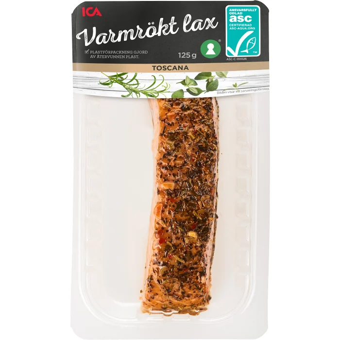 Lax Färsk Varmrökt Toscana 125g Miljömärkt ICA