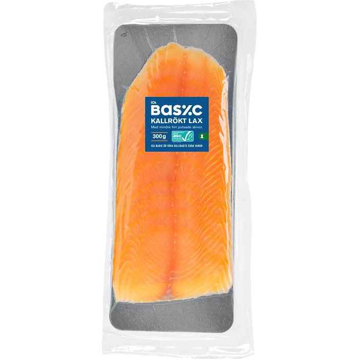 Lax Kallrökt Skivad Upptinad 300g ICA Basic