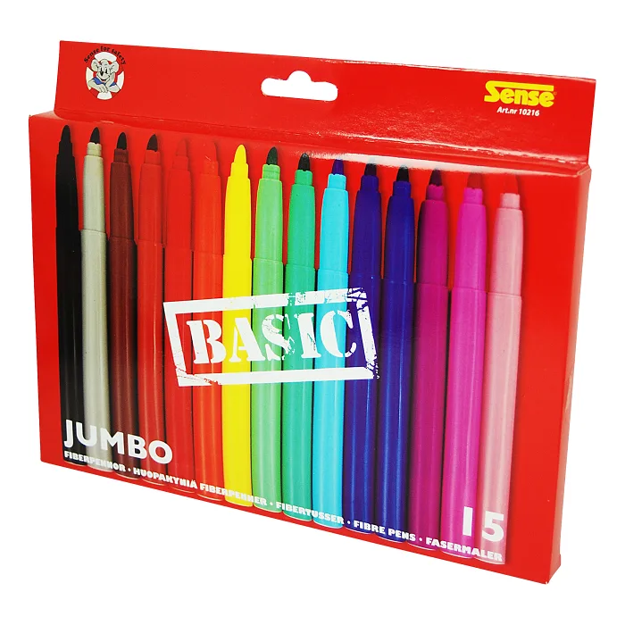 Fiberpennor Jumbo Basic 15p Sense