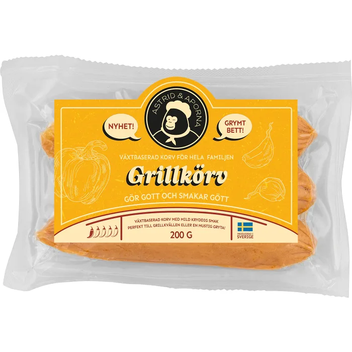 Grillkorv Växtbaserad 200g Astrid och aporna