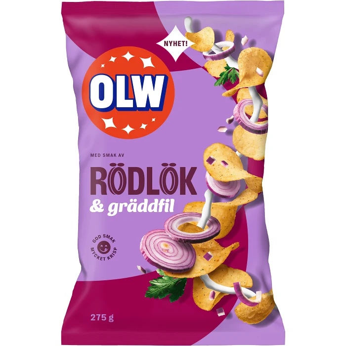 Potatiships Rödlök & Gräddfil 275g Olw