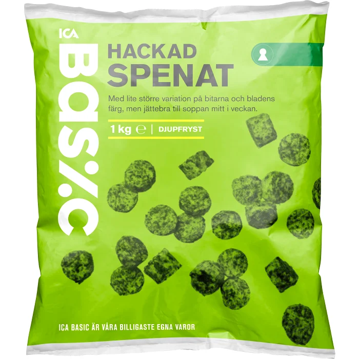 Spenat Hackad Fryst 1kg ICA Basic
