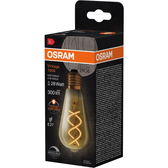LED Edison Gold E27 300lm(28W) Dimbar Osram