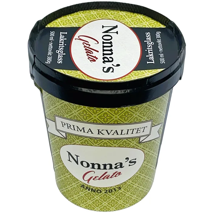Lakritsglass 500ml Nonnas Gelato