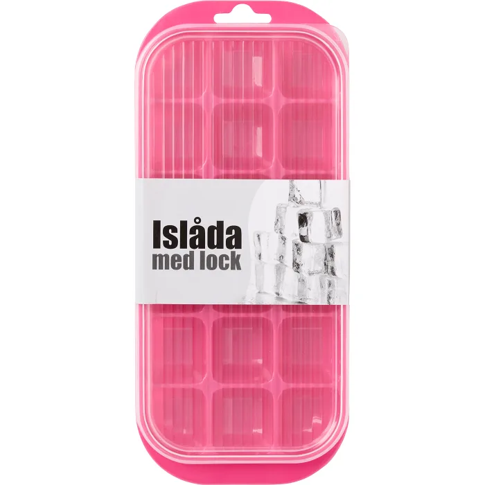 Islåda med lock rosa
