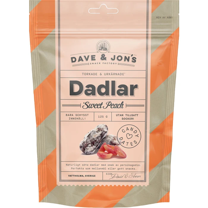 Dadlar Sweet Peach 125g Dave & Jon's
