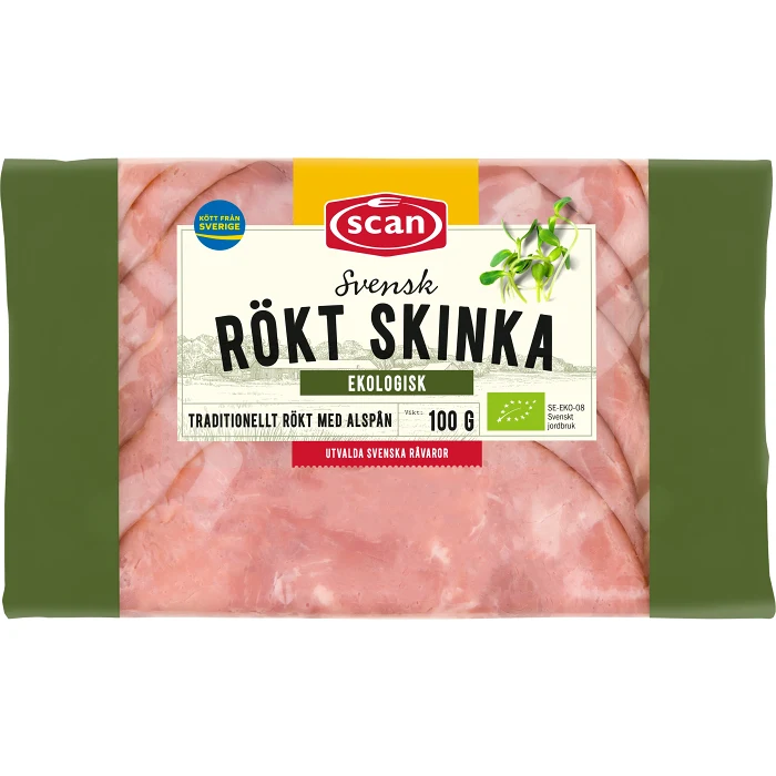 Skinka Rökt Ekologisk 100g Scan