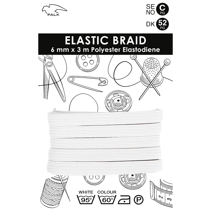 Resårband Vit 3m Falk