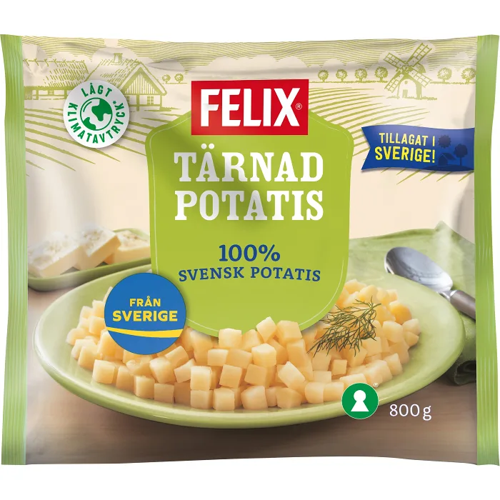 Tärnad potatis Fryst 800g Felix