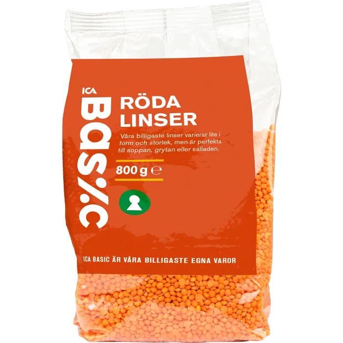 Röda Linser 800g ICA Basic